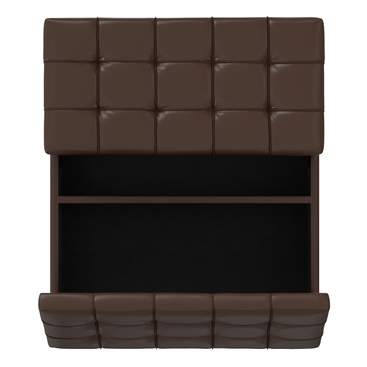 Chocolate Brown Vegan Leather | Harrison Large Square Coffee Table Storage Ottoman