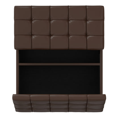 Chocolate Brown Vegan Leather | Harrison Large Square Coffee Table Storage Ottoman
