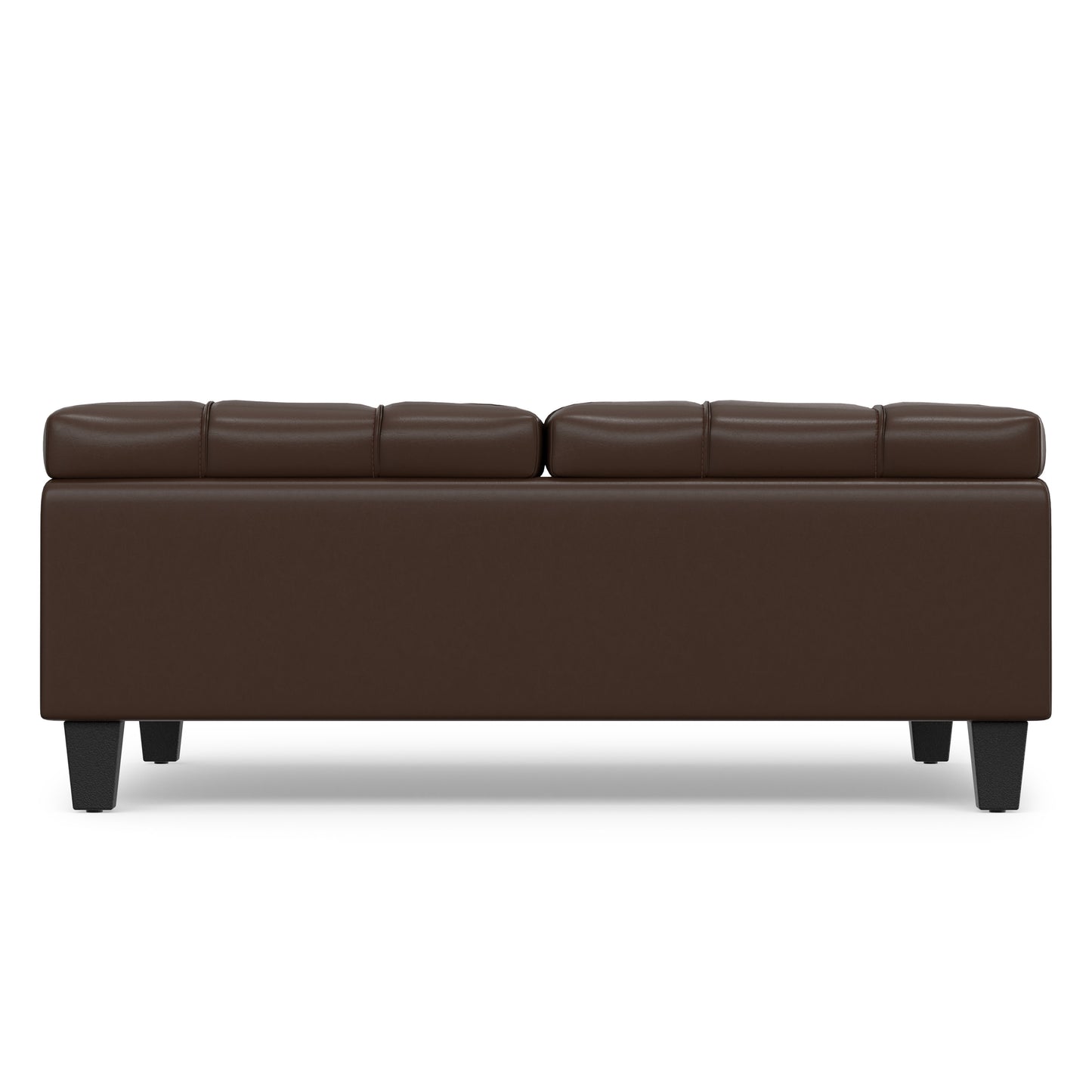 Chocolate Brown Vegan Leather | Harrison Large Square Coffee Table Storage Ottoman