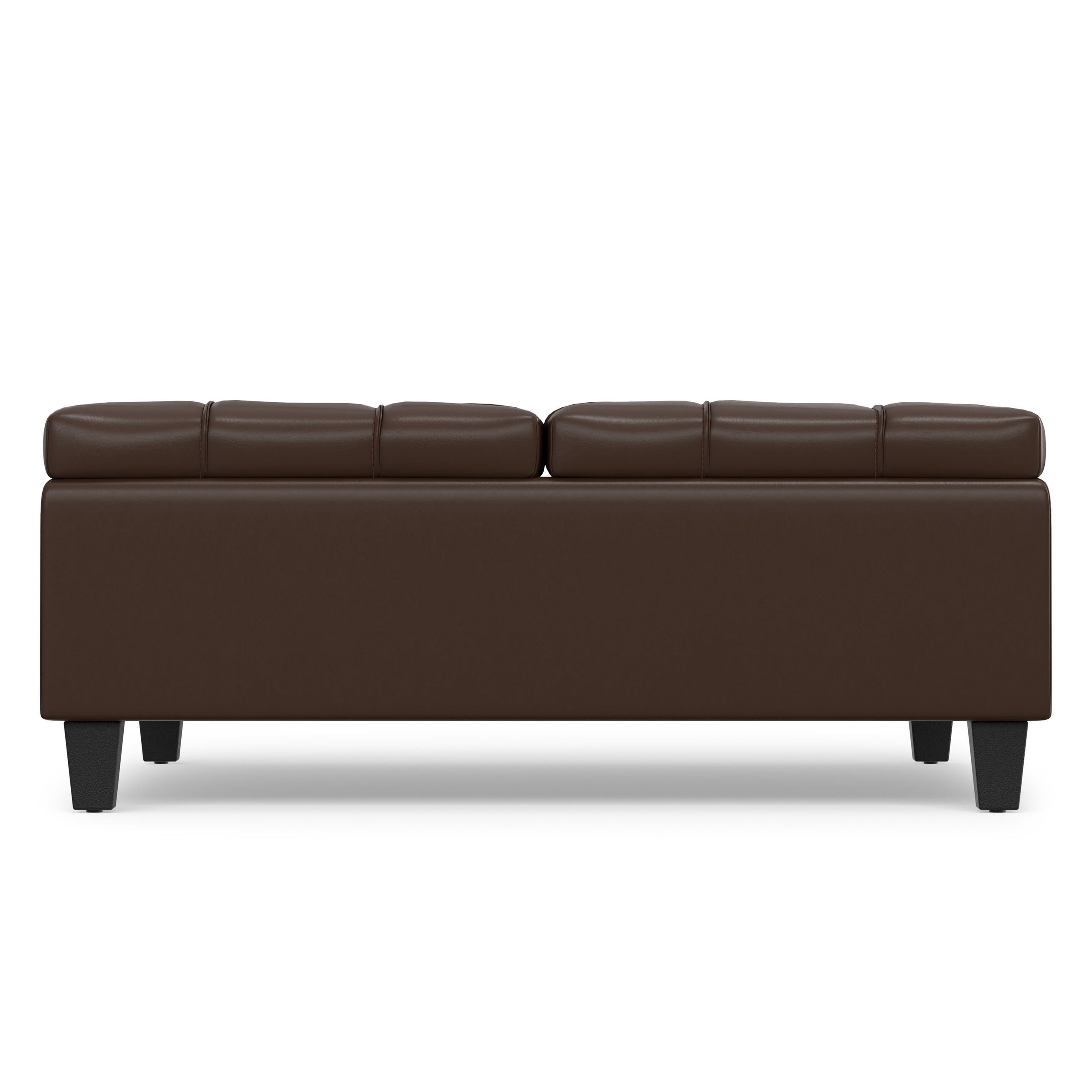 Chocolate Brown Vegan Leather | Harrison Large Square Coffee Table Storage Ottoman