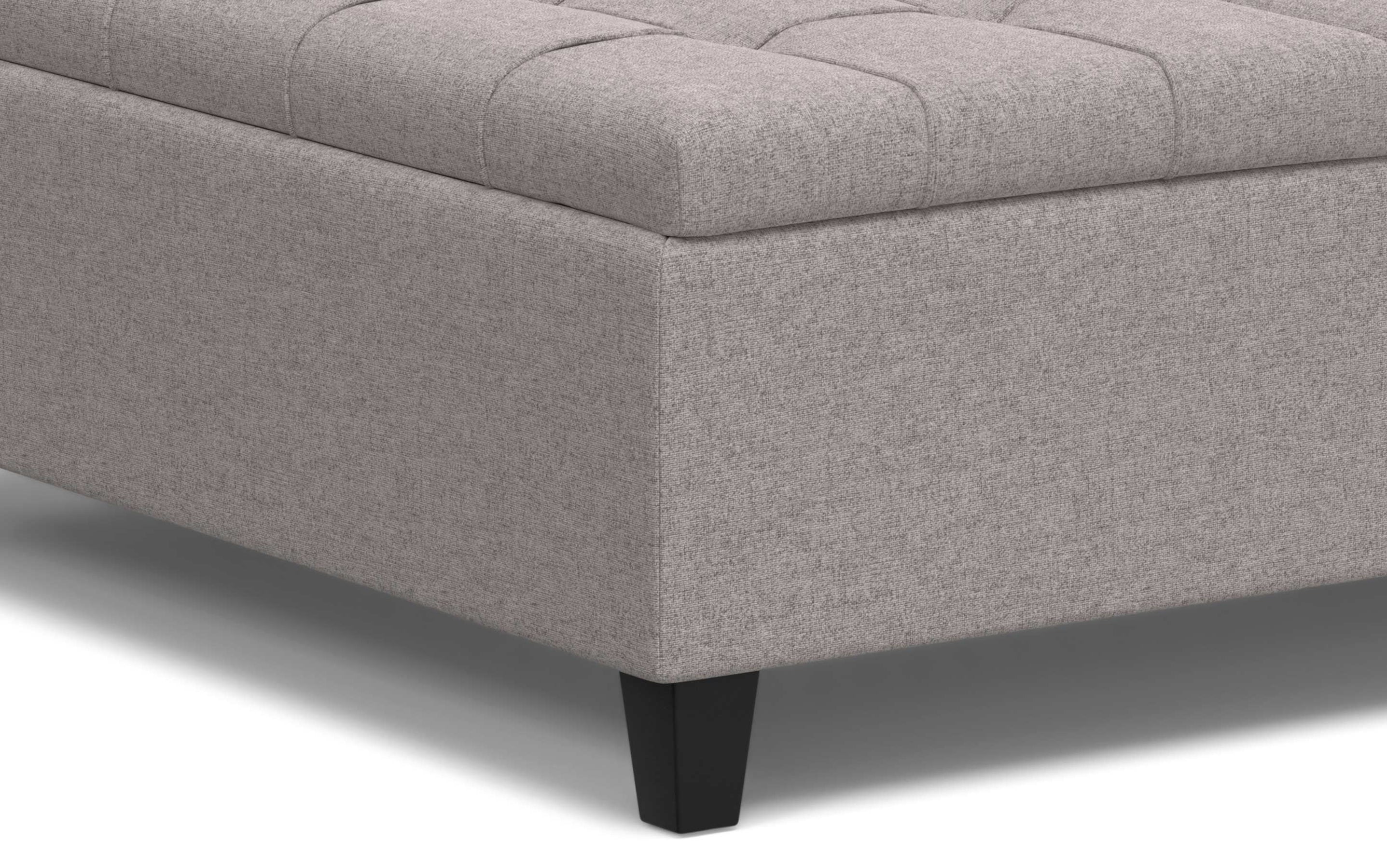 Cloud Grey Linen Style Fabric | Harrison Large Square Coffee Table Storage Ottoman in Linen