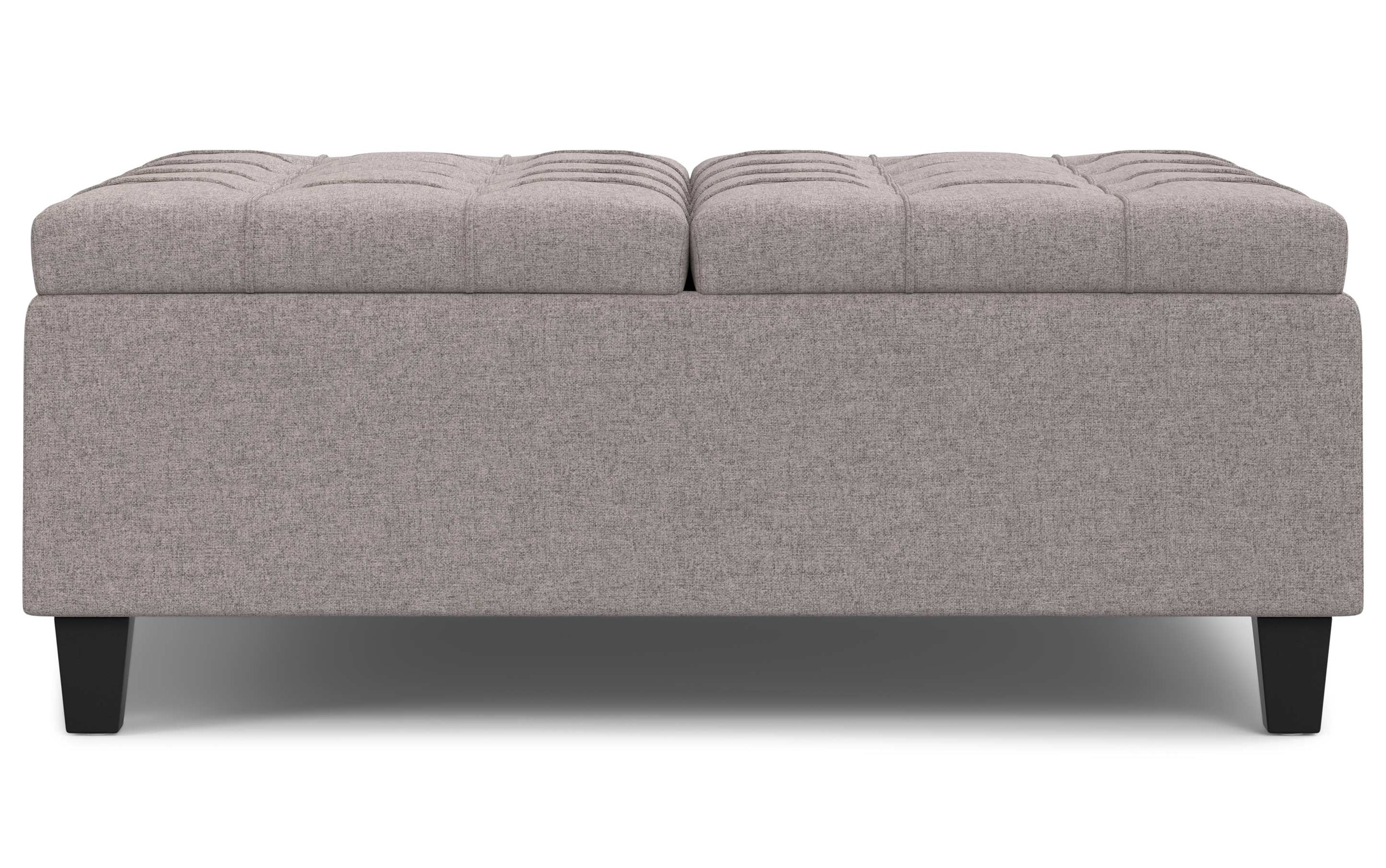 Cloud Grey Linen Style Fabric | Harrison Large Square Coffee Table Storage Ottoman in Linen