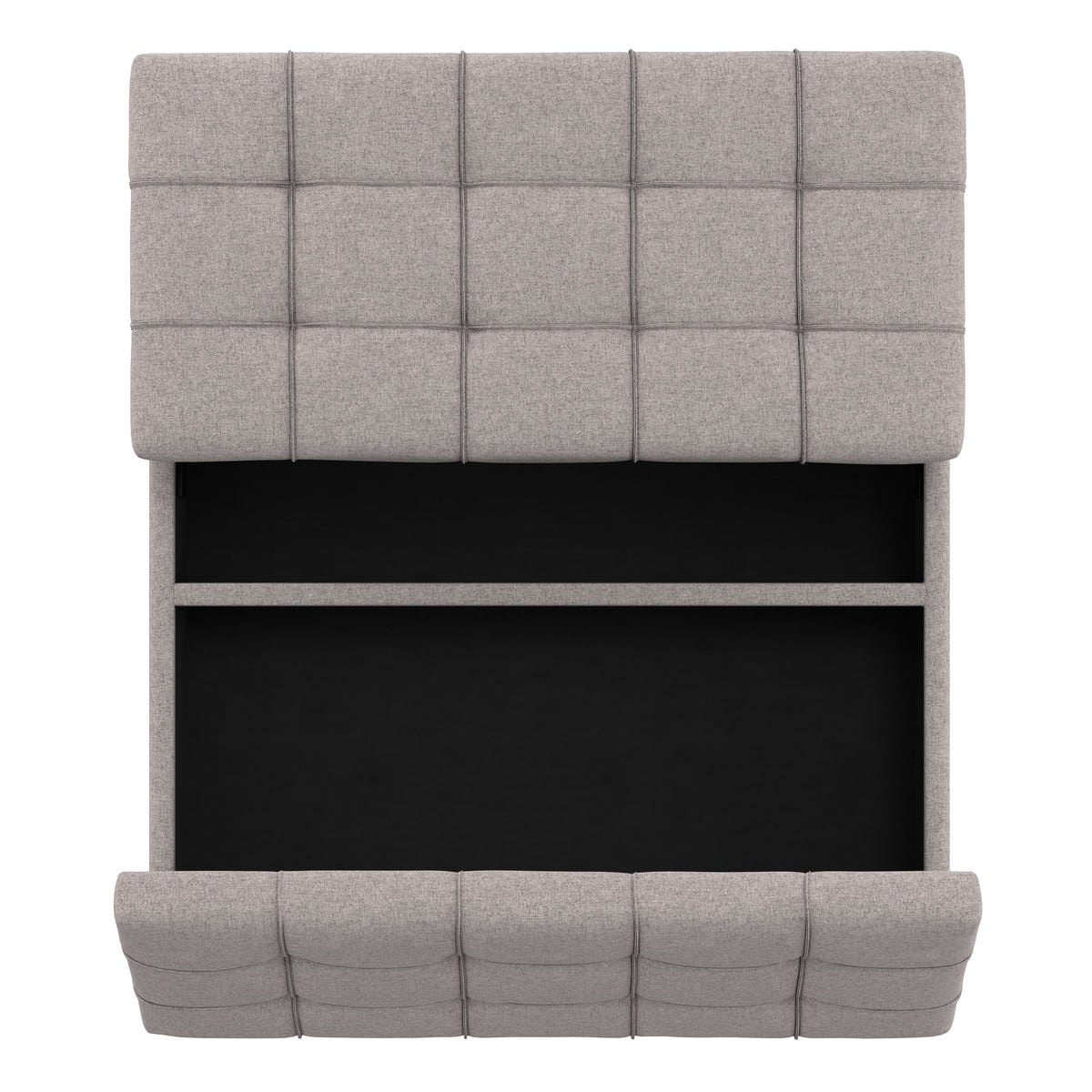 Cloud Grey Linen Style Fabric | Harrison Large Square Coffee Table Storage Ottoman in Linen