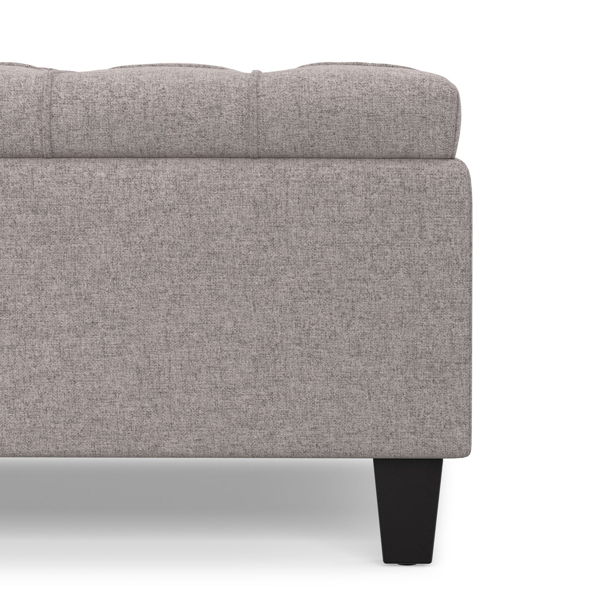 Cloud Grey Linen Style Fabric | Harrison Large Square Coffee Table Storage Ottoman in Linen