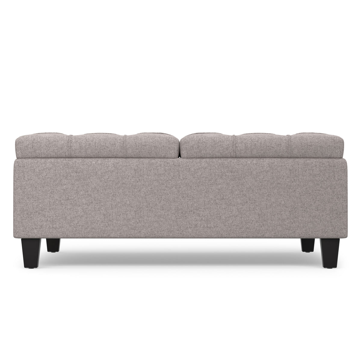Cloud Grey Linen Style Fabric | Harrison Large Square Coffee Table Storage Ottoman in Linen