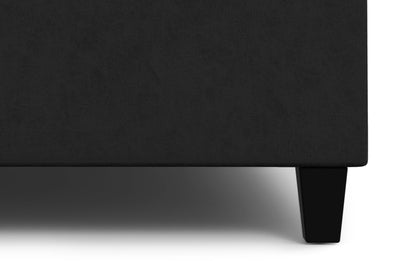 Distressed Black Distressed Vegan Leather | Harrison Large Square Coffee Table Storage Ottoman