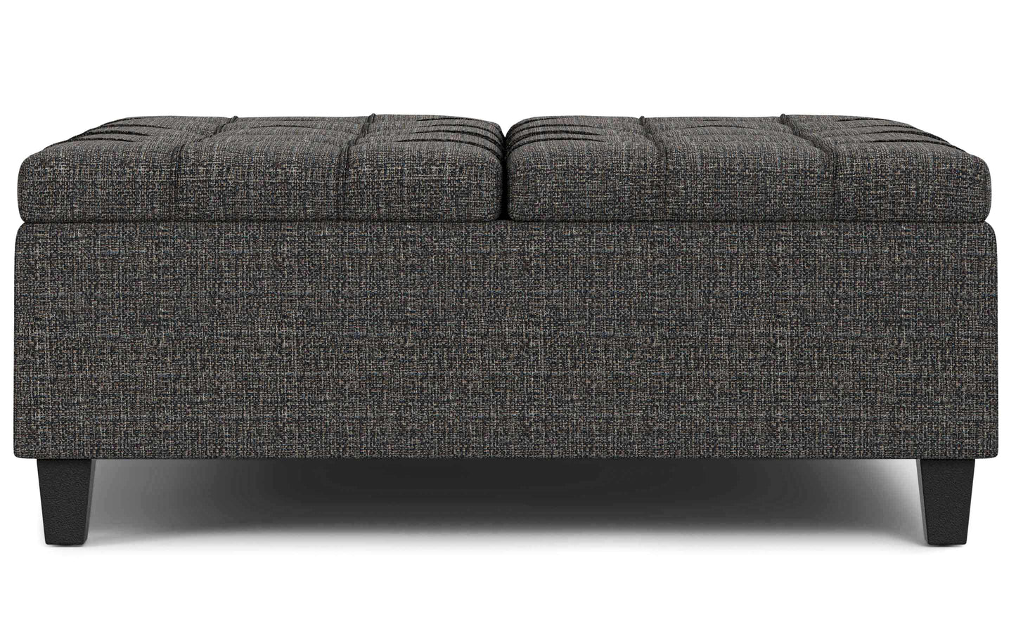 Harrison Large Square Coffee Table Storage Ottoman in Tweed Style Fabric