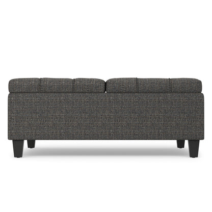 Ebony Tweed Style Fabric | Harrison Large Square Coffee Table Storage Ottoman in Tweed Style Fabric
