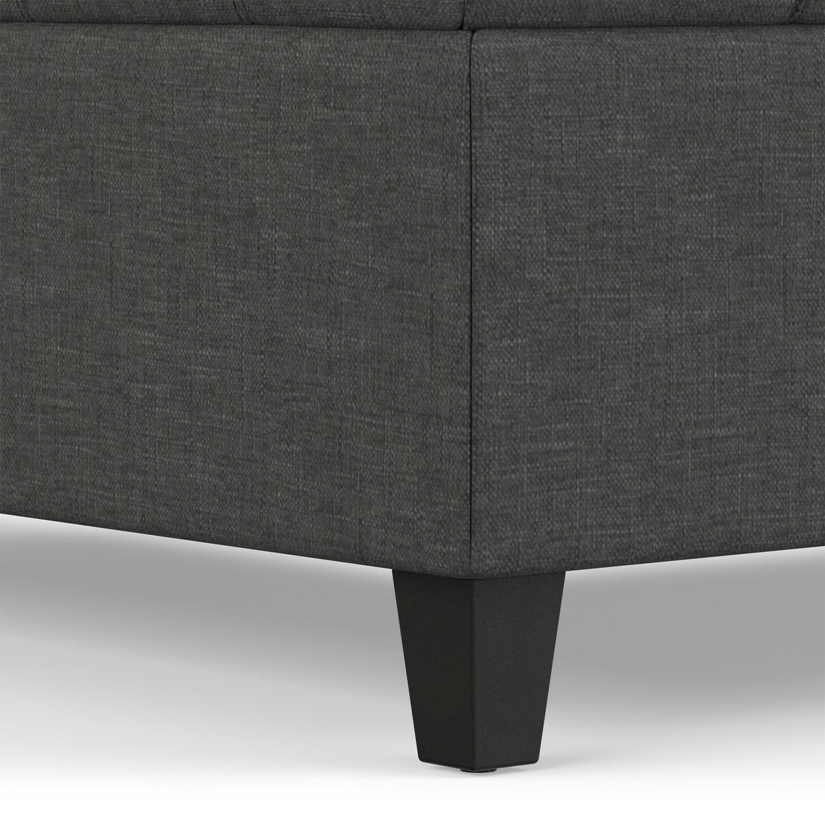 Slate Grey Linen Style Fabric | Harrison Large Square Coffee Table Storage Ottoman in Linen