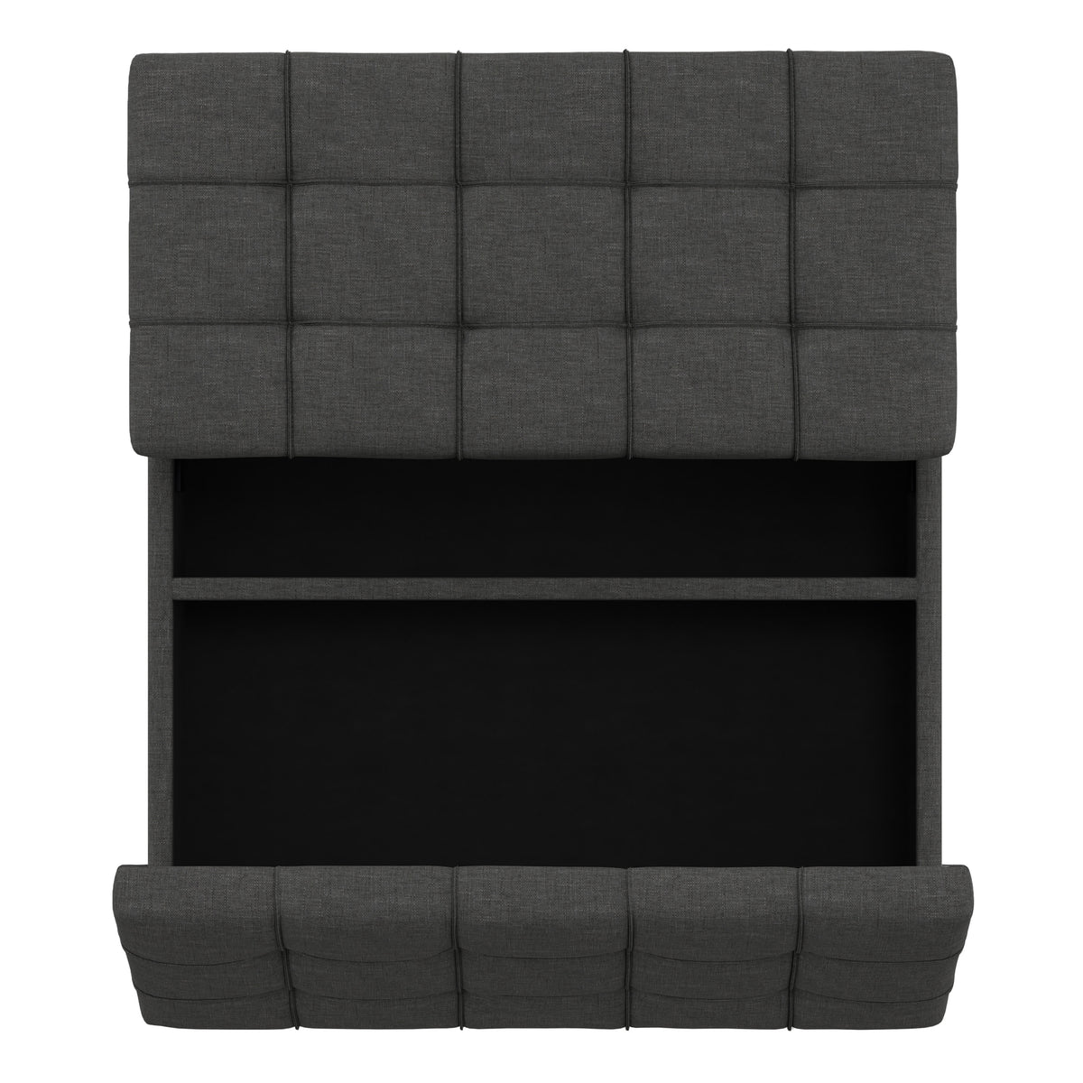 Slate Grey Linen Style Fabric | Harrison Large Square Coffee Table Storage Ottoman in Linen