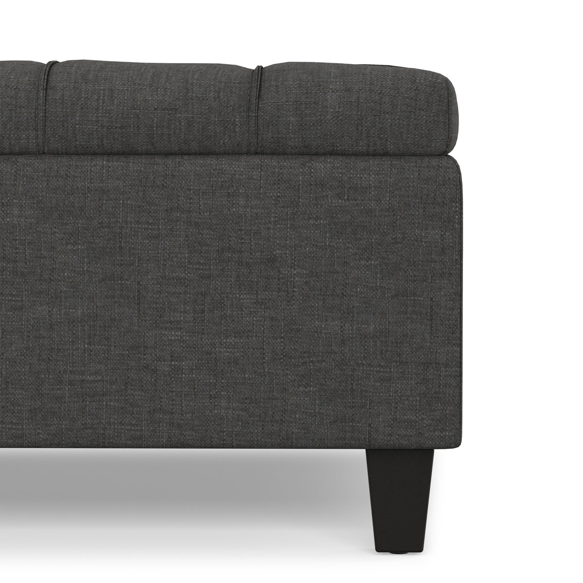 Slate Grey Linen Style Fabric | Harrison Large Square Coffee Table Storage Ottoman in Linen