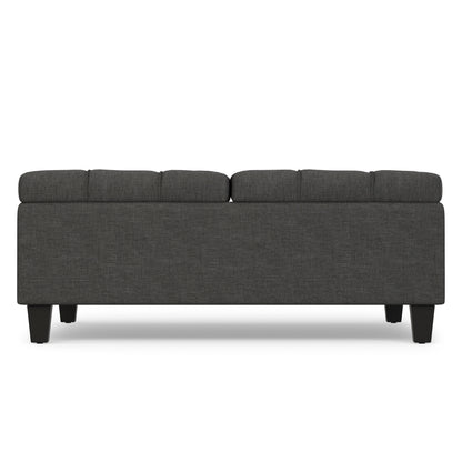 Slate Grey Linen Style Fabric | Harrison Large Square Coffee Table Storage Ottoman in Linen