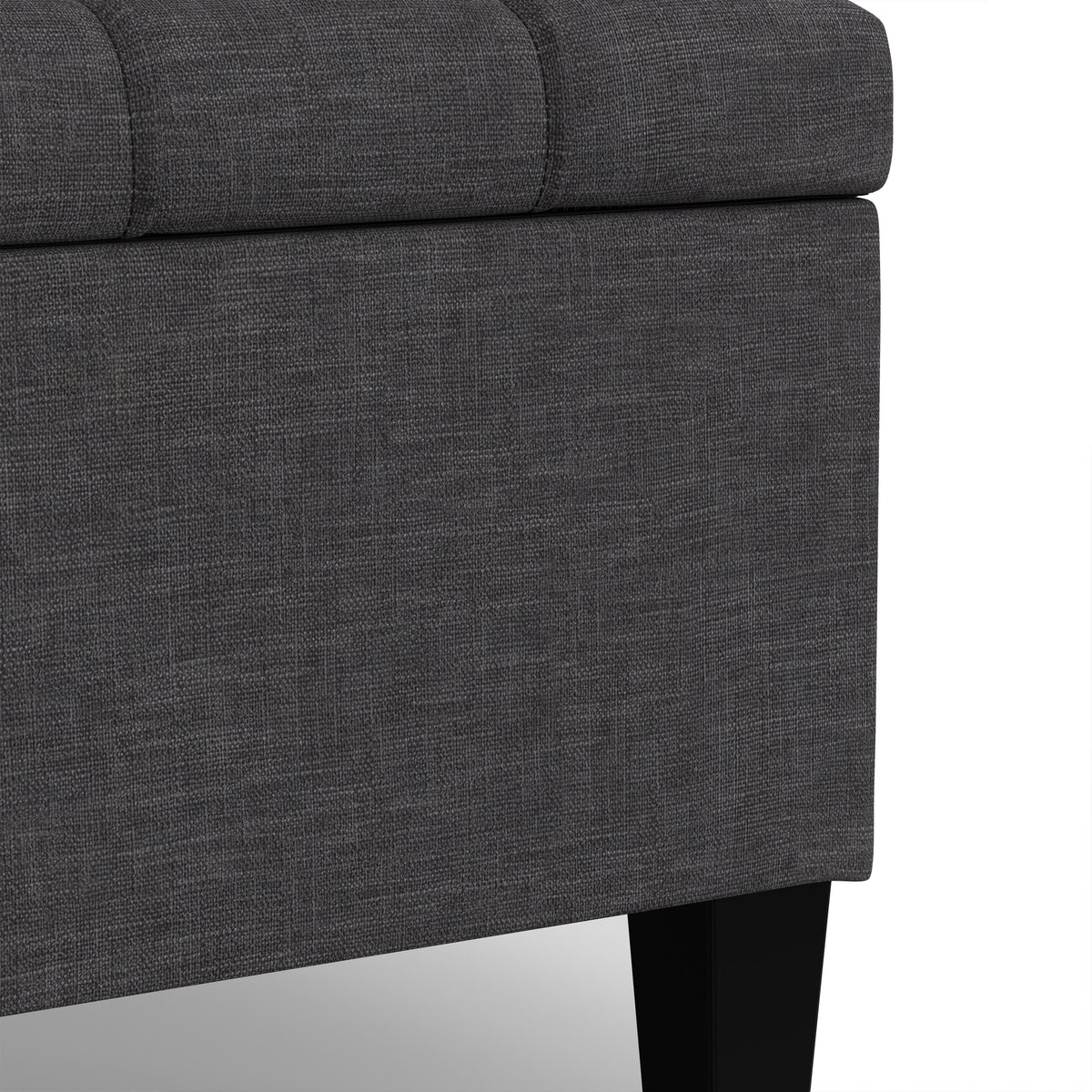 Slate Grey Linen Style Fabric | Harrison Small Coffee Table Ottoman in Linen