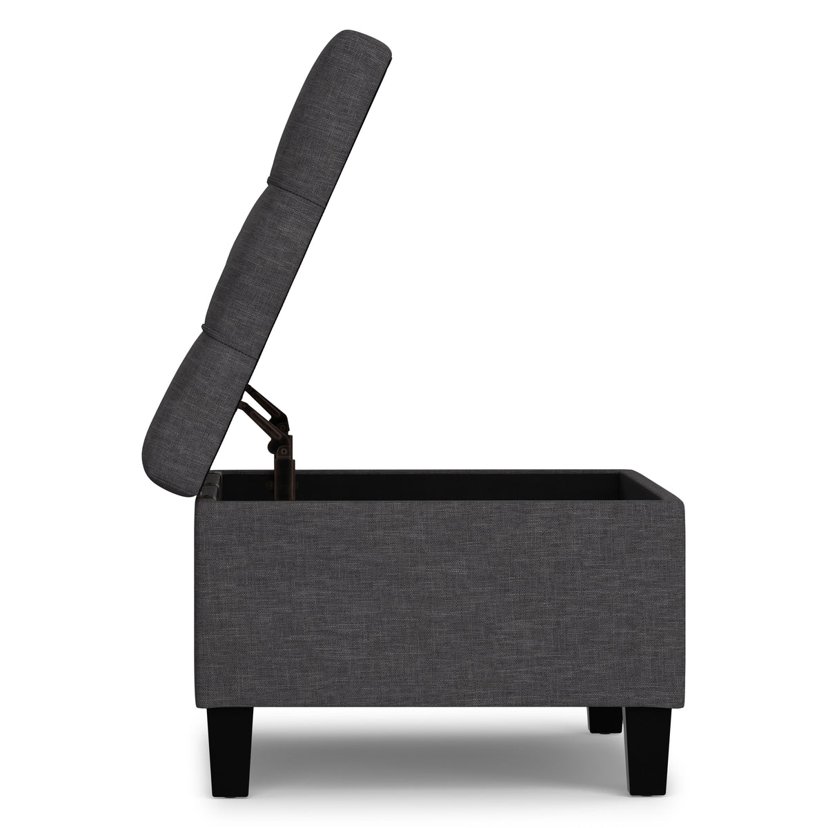 Slate Grey Linen Style Fabric | Harrison Small Coffee Table Ottoman in Linen