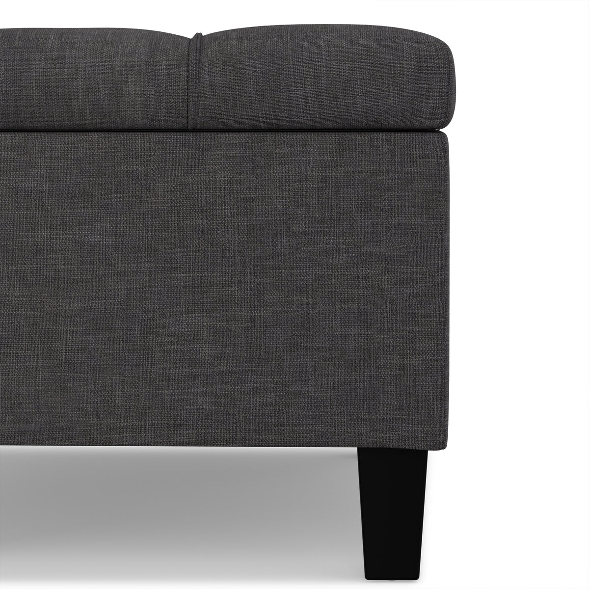 Slate Grey Linen Style Fabric | Harrison Small Coffee Table Ottoman in Linen