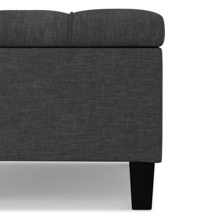 Slate Grey Linen Style Fabric | Harrison Small Coffee Table Ottoman in Linen
