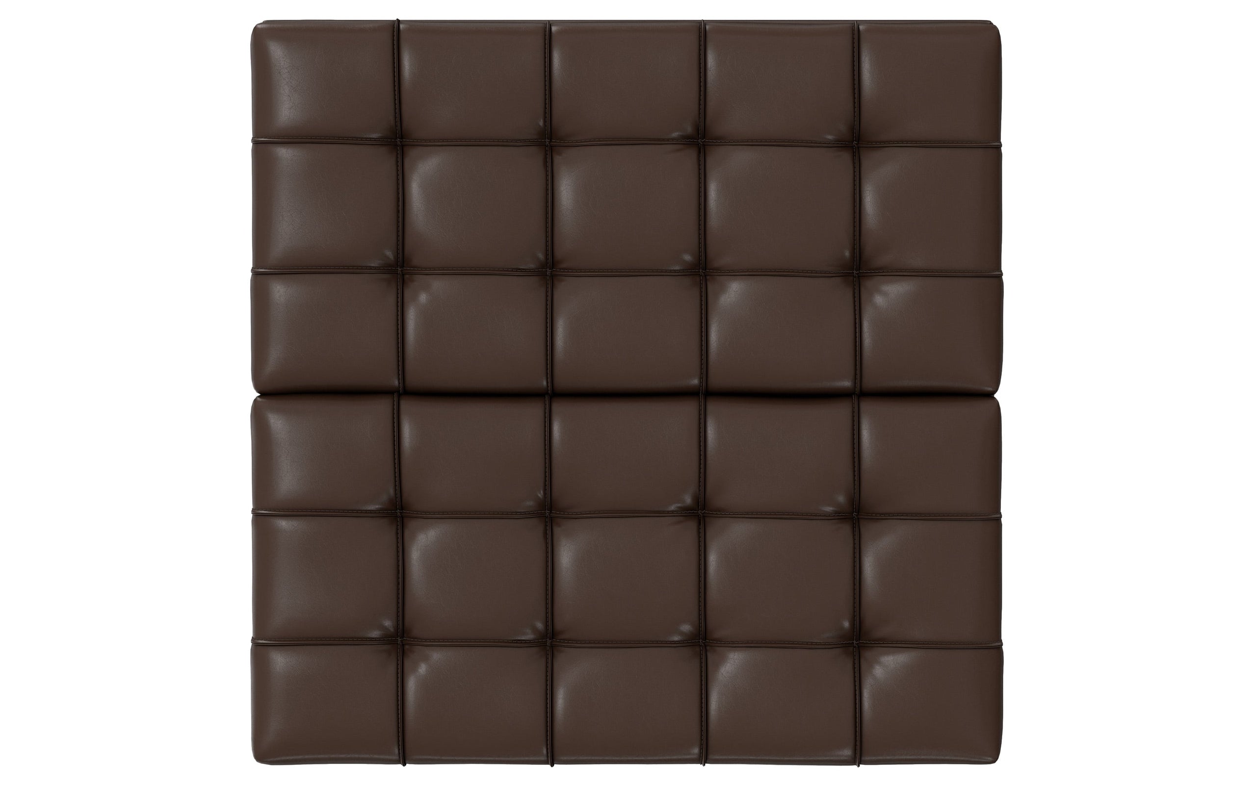 Chocolate Brown Vegan Leather | Harrison Small Square Coffee Table Storage Ottoman