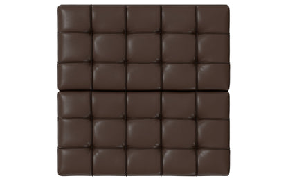 Chocolate Brown Vegan Leather | Harrison Small Square Coffee Table Storage Ottoman