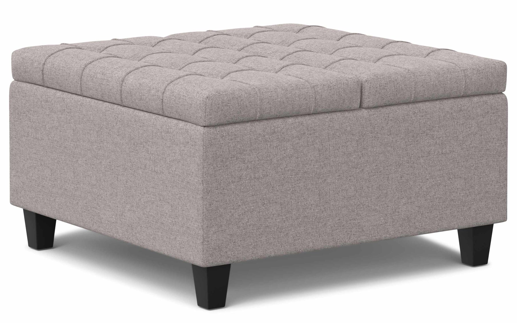 Cloud Grey Linen Style Fabric | Harrison Small Square Coffee Table Storage Ottoman