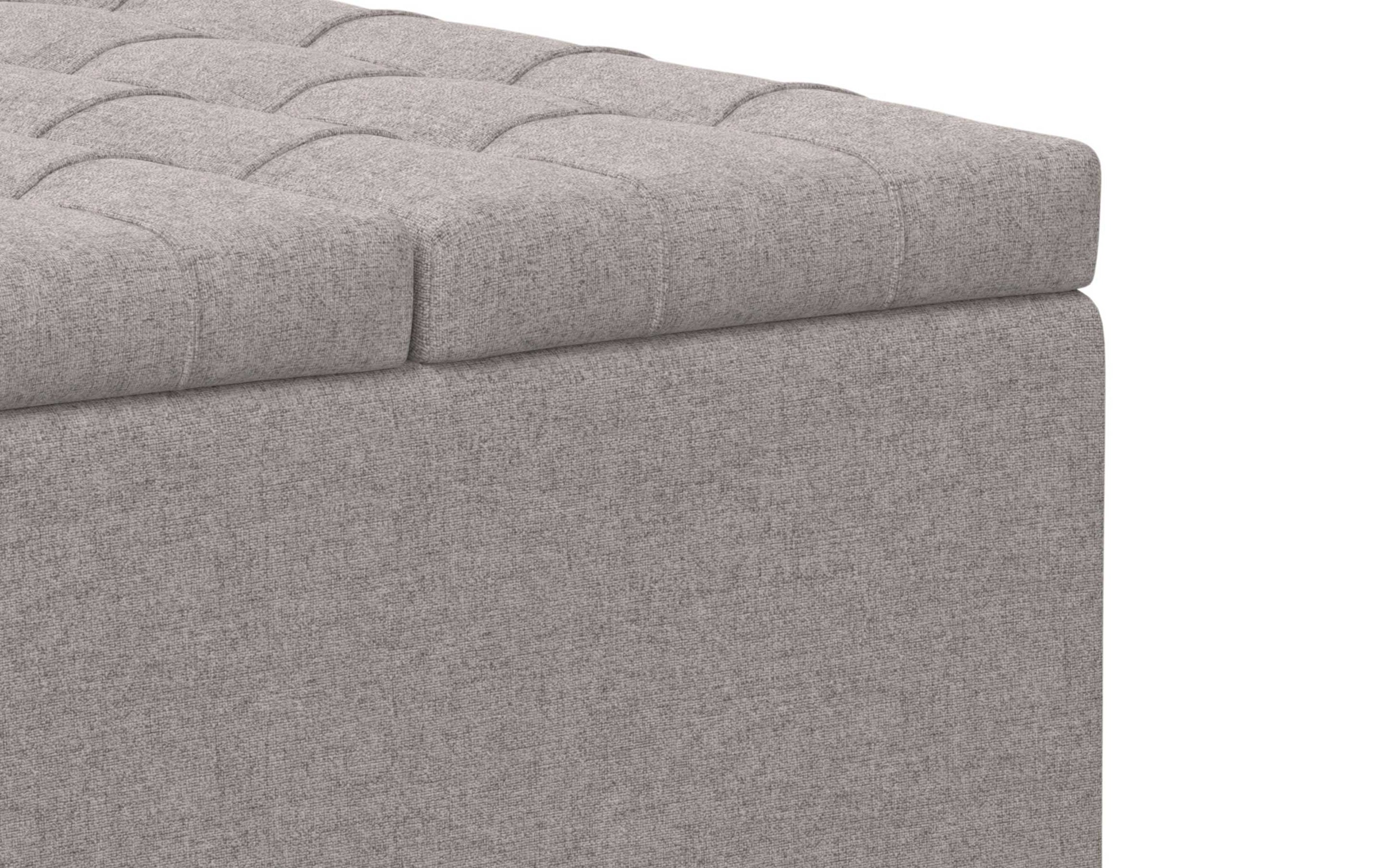 Cloud Grey Linen Style Fabric | Harrison Small Square Coffee Table Storage Ottoman