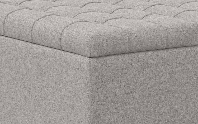 Cloud Grey Linen Style Fabric | Harrison Small Square Coffee Table Storage Ottoman