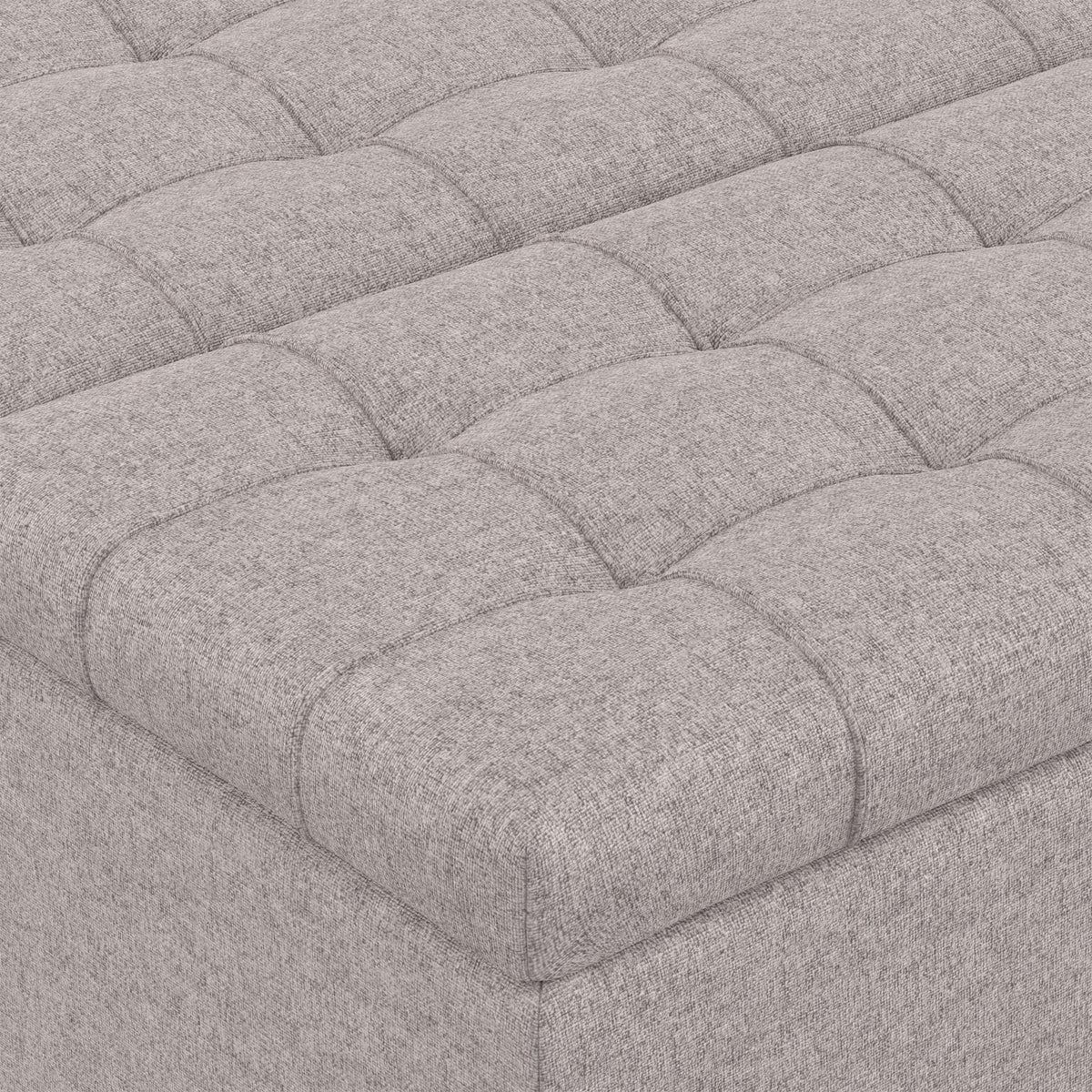 Cloud Grey Linen Style Fabric | Harrison Small Square Coffee Table Storage Ottoman