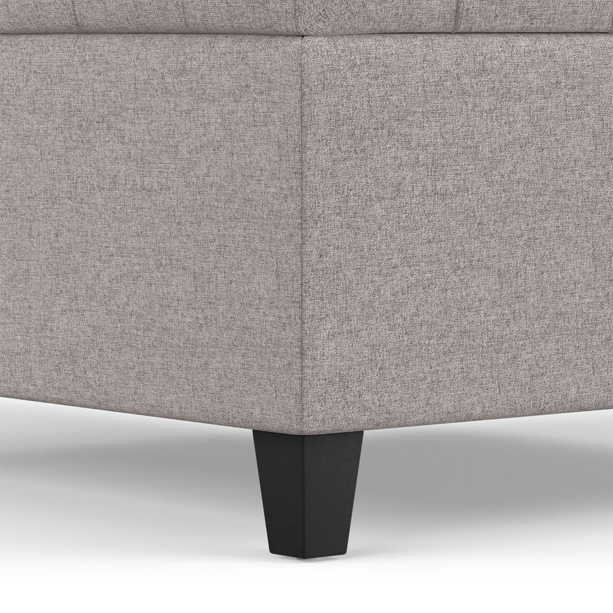 Cloud Grey Linen Style Fabric | Harrison Small Square Coffee Table Storage Ottoman