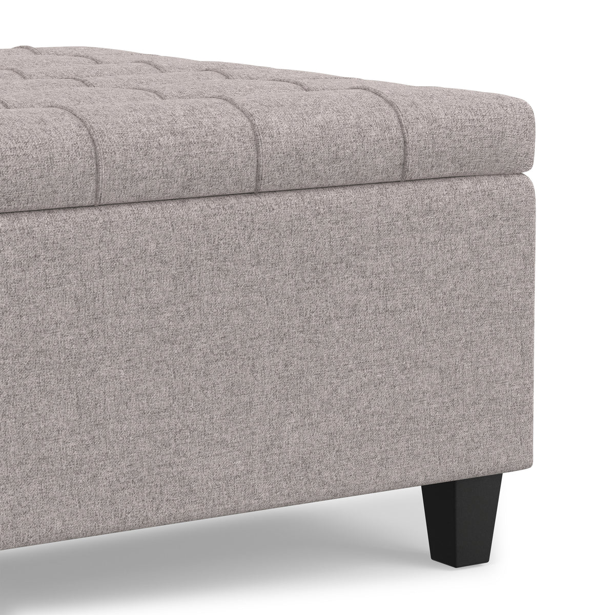 Cloud Grey Linen Style Fabric | Harrison Small Square Coffee Table Storage Ottoman