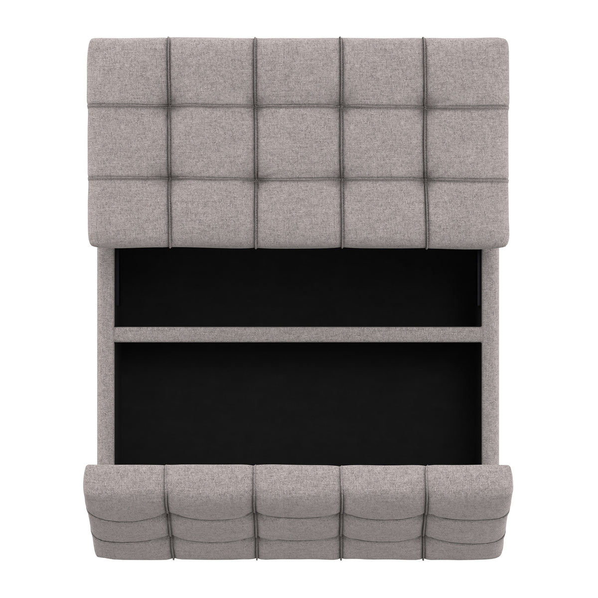 Cloud Grey Linen Style Fabric | Harrison Small Square Coffee Table Storage Ottoman