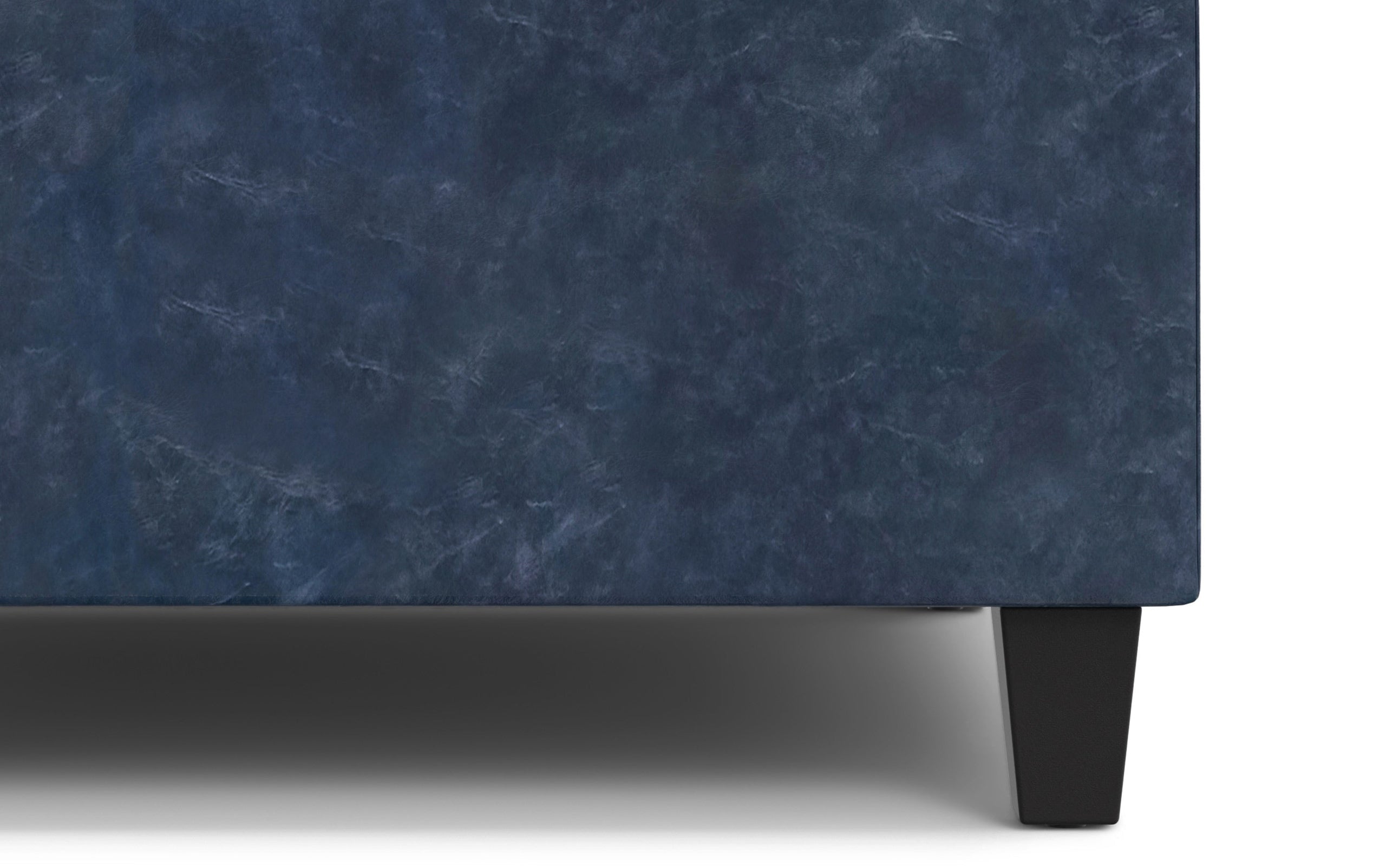 Denim Blue Vegan Leather | Harrison Small Square Coffee Table Storage Ottoman