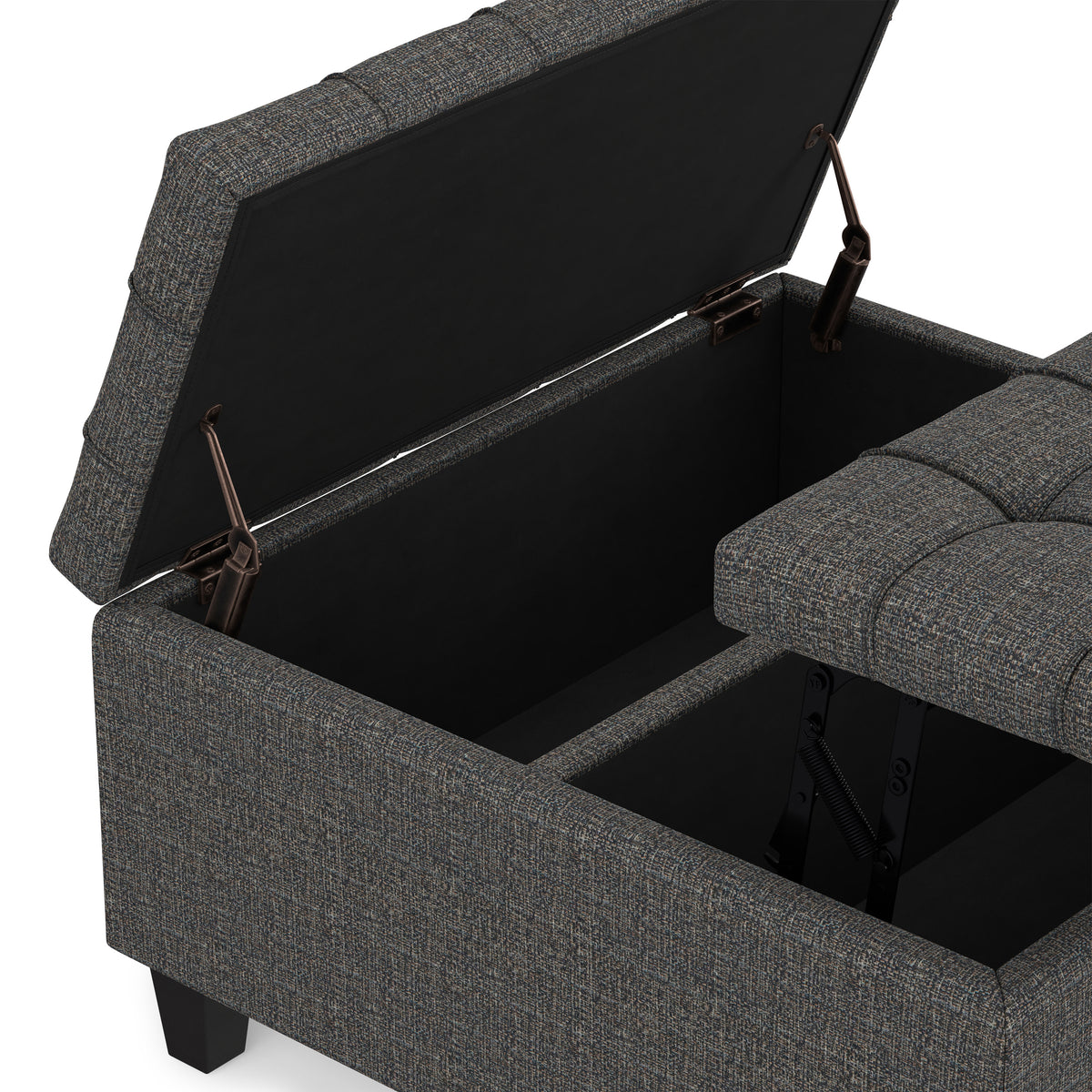 Ebony Tweed Style Fabric | Harrison Small Square Coffee Table Storage Ottoman