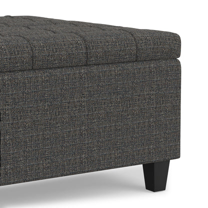 Ebony Tweed Style Fabric | Harrison Small Square Coffee Table Storage Ottoman