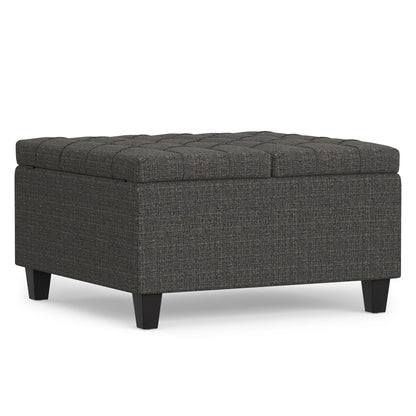 Ebony Tweed Style Fabric | Harrison Small Square Coffee Table Storage Ottoman