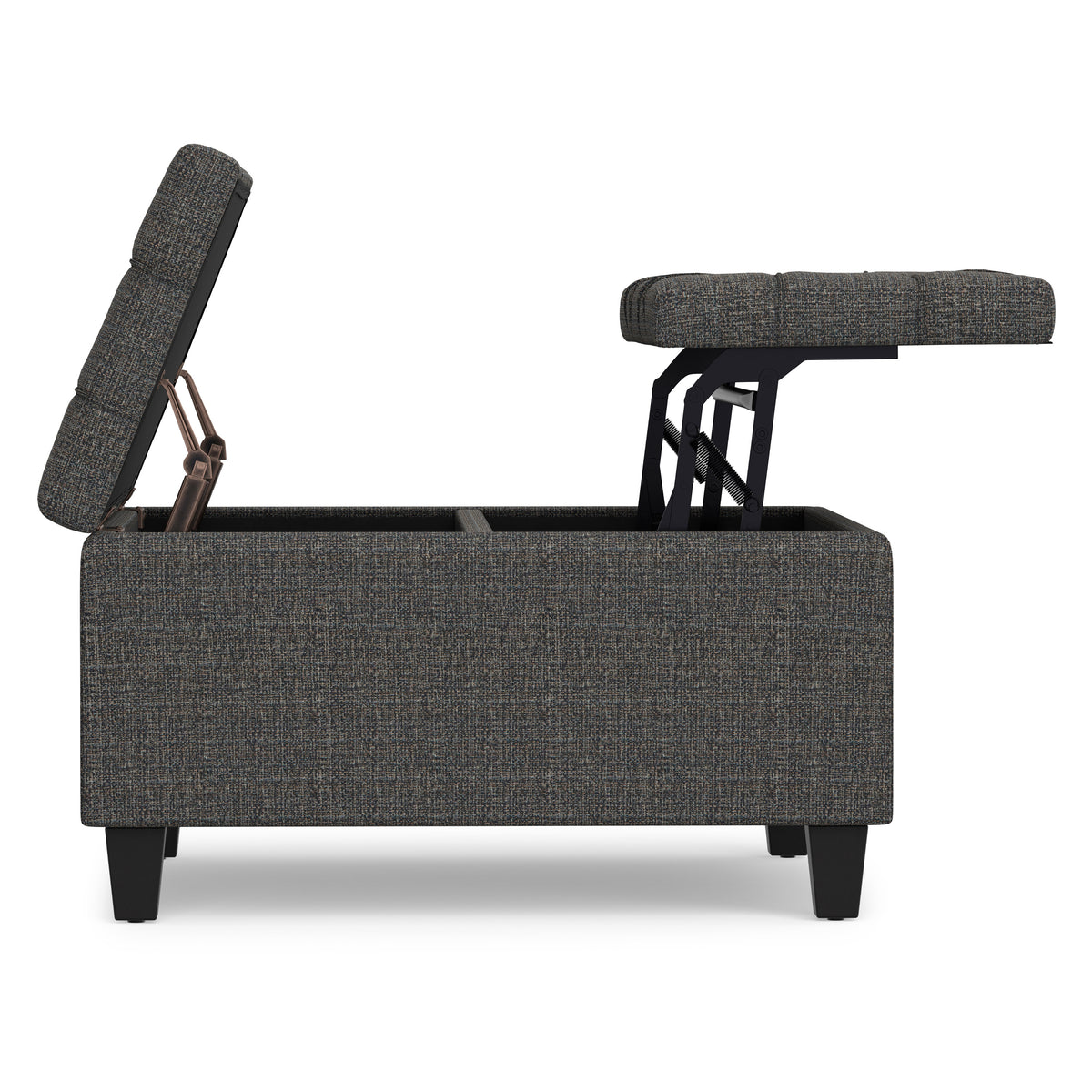 Ebony Tweed Style Fabric | Harrison Small Square Coffee Table Storage Ottoman