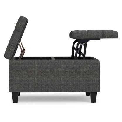 Ebony Tweed Style Fabric | Harrison Small Square Coffee Table Storage Ottoman