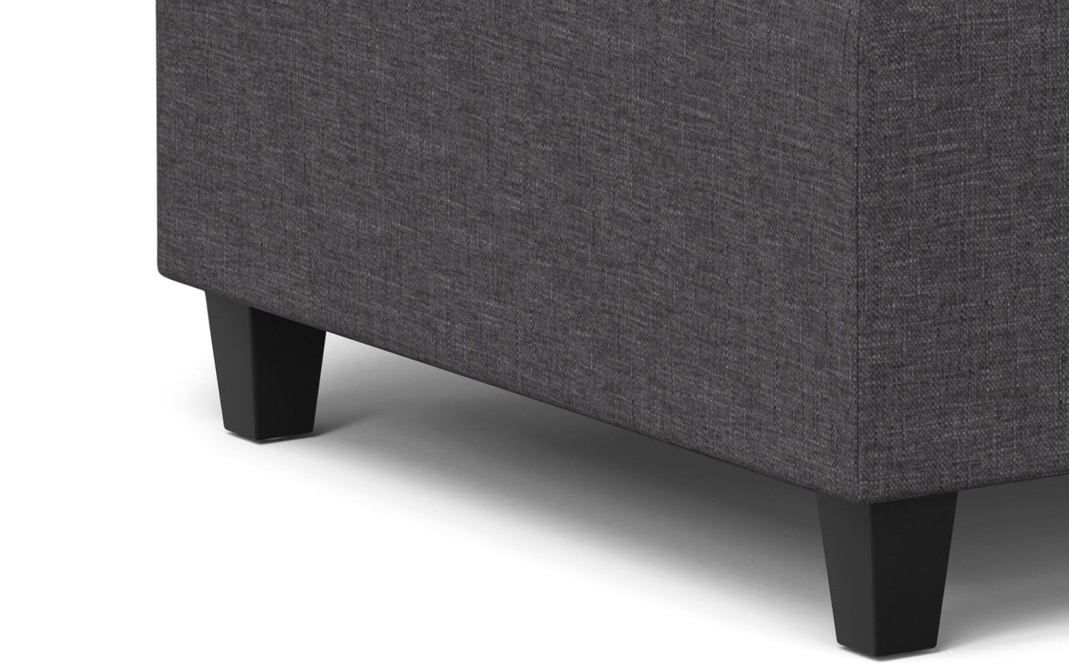 Slate Grey Linen Style Fabric | Harrison Small Square Coffee Table Storage Ottoman