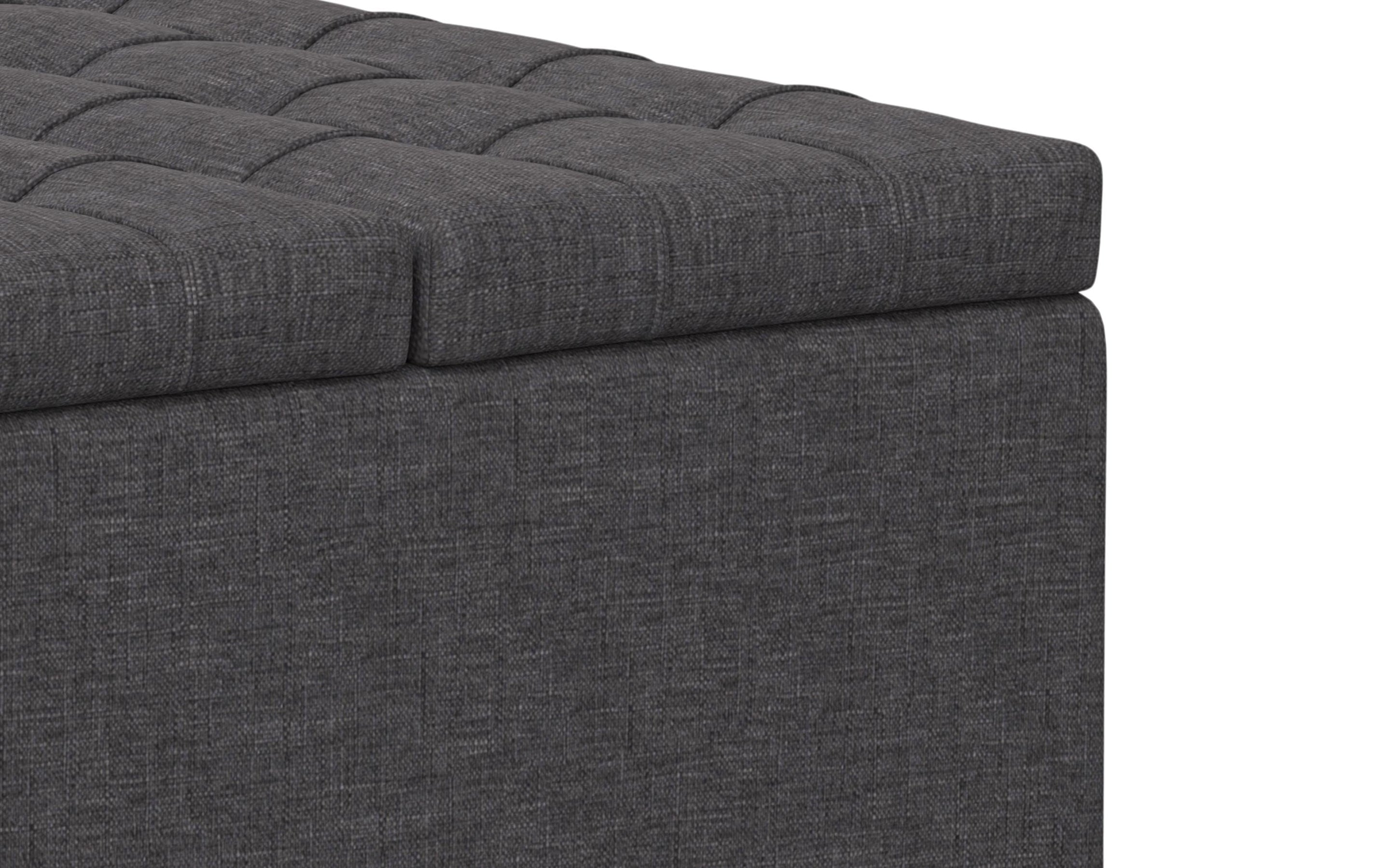 Slate Grey Linen Style Fabric | Harrison Small Square Coffee Table Storage Ottoman