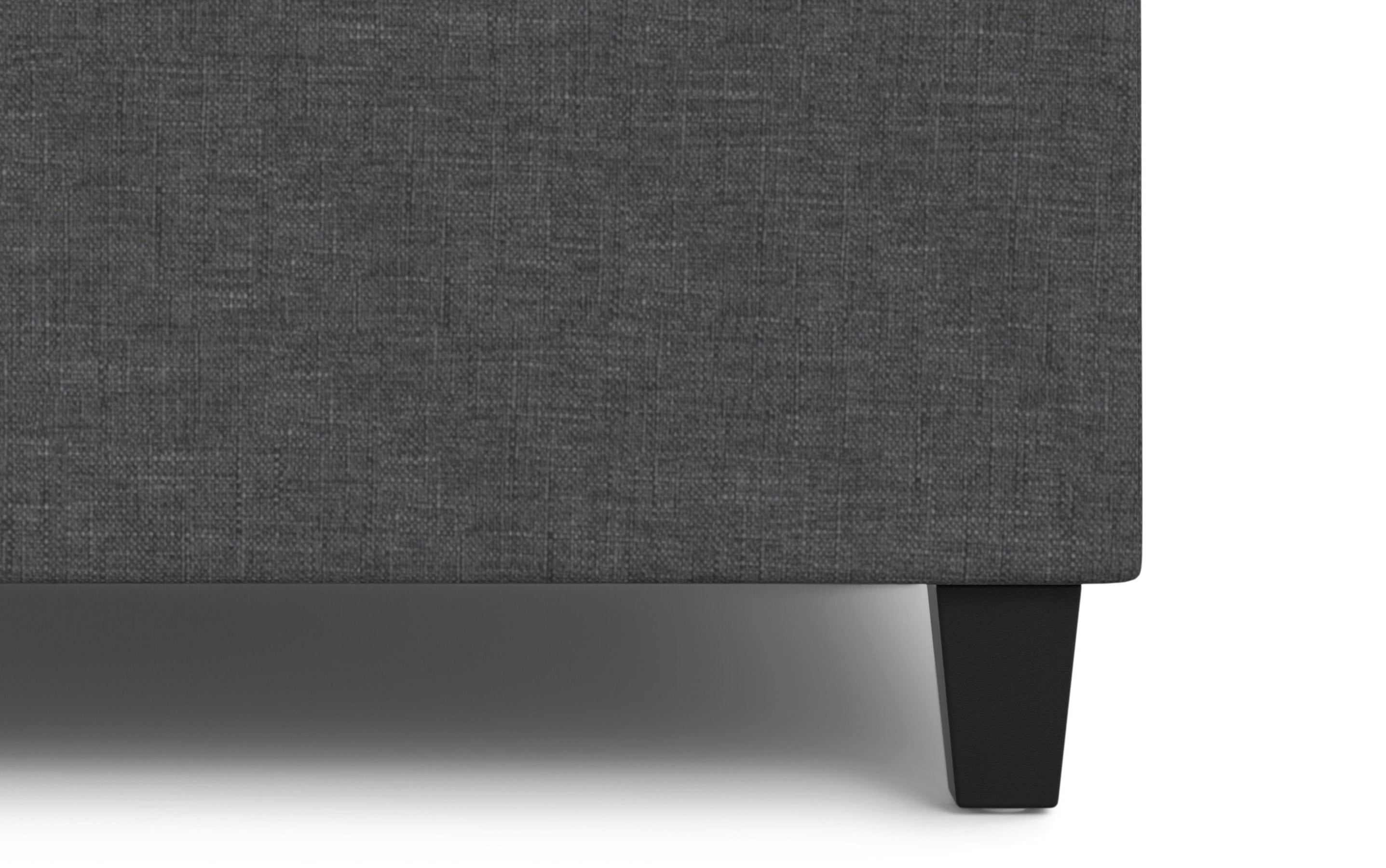Slate Grey Linen Style Fabric | Harrison Small Square Coffee Table Storage Ottoman