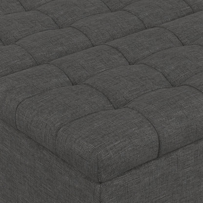 Slate Grey Linen Style Fabric | Harrison Small Square Coffee Table Storage Ottoman