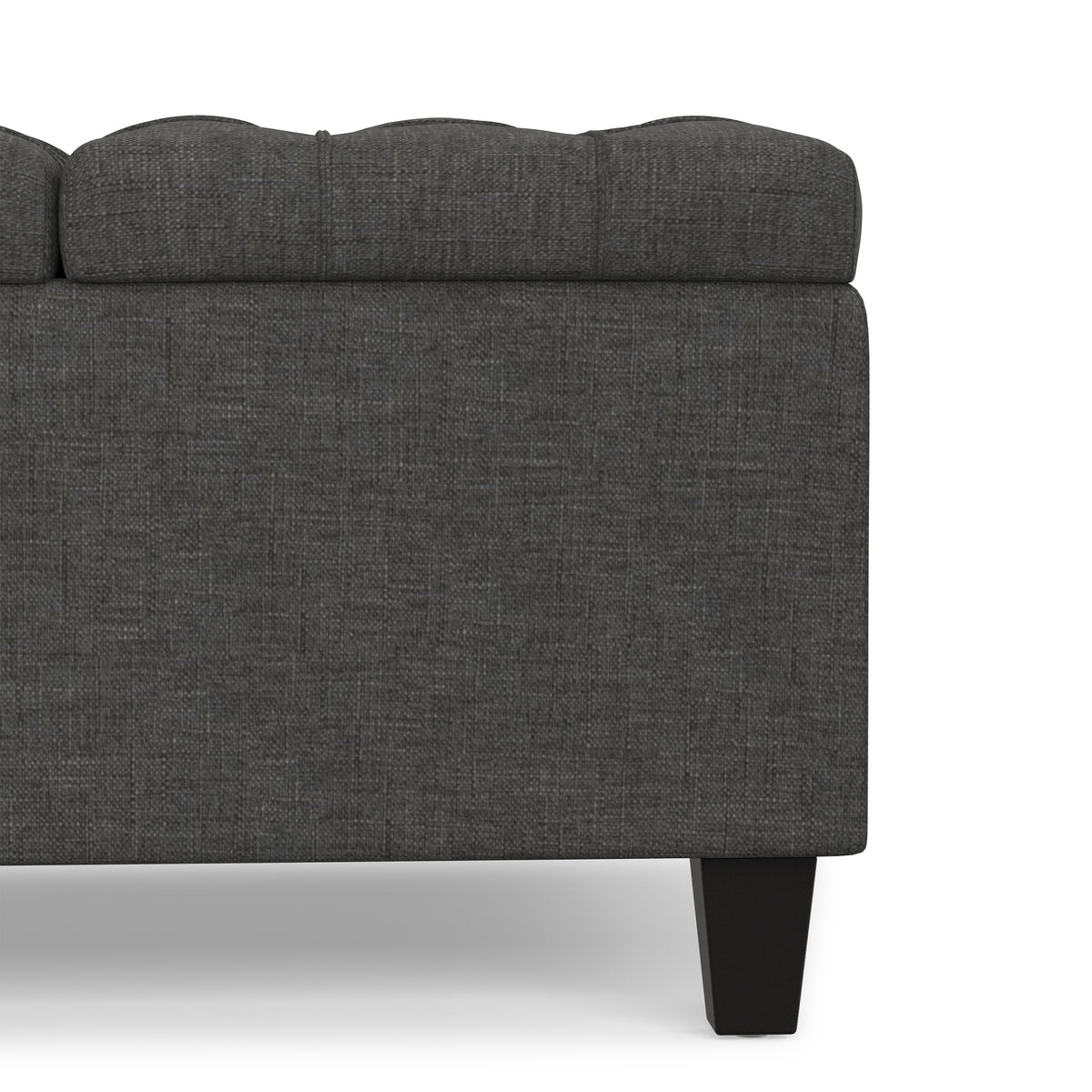 Slate Grey Linen Style Fabric | Harrison Small Square Coffee Table Storage Ottoman