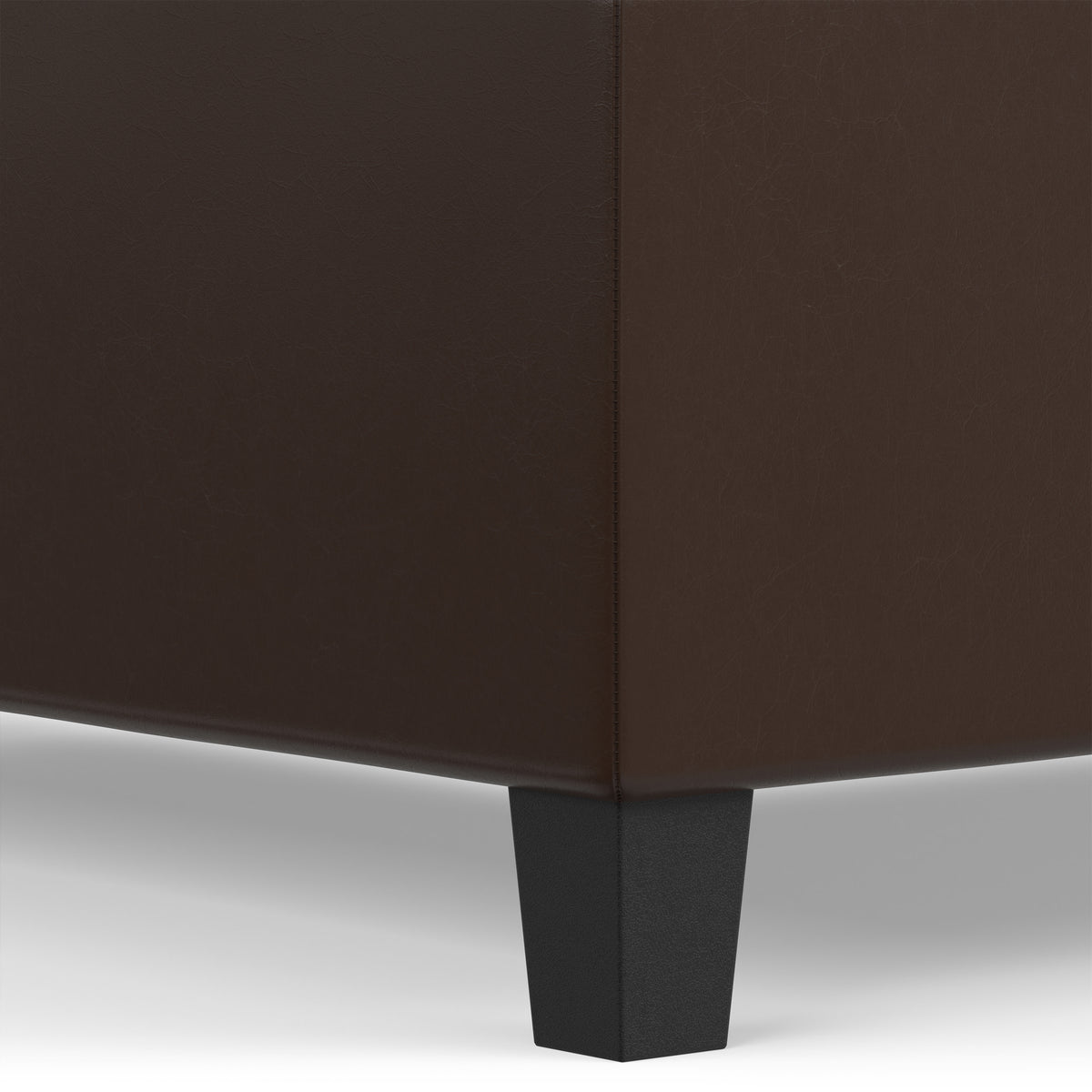 Chocolate Brown Vegan Leather | Ellis Coffee Table Storage Ottoman