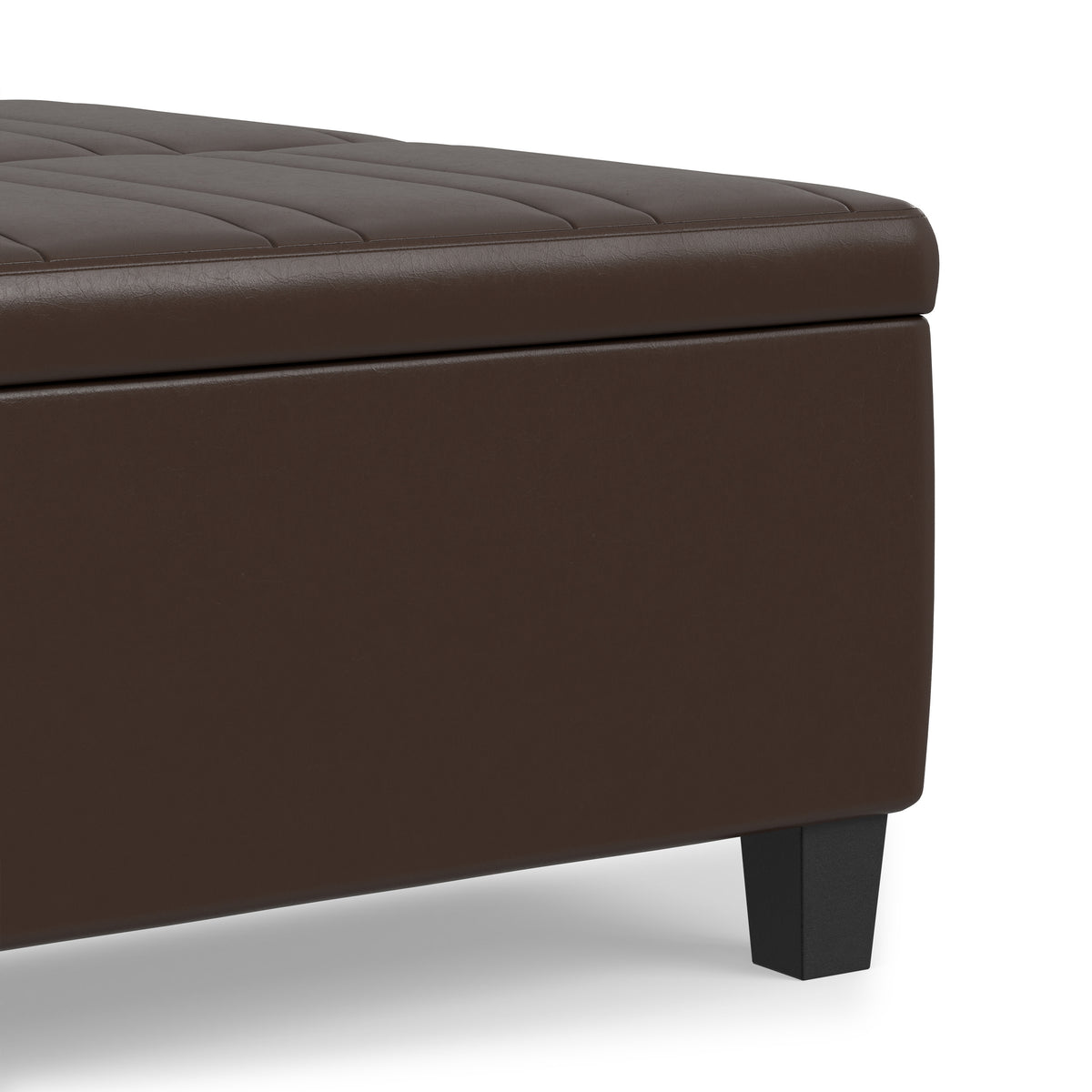 Chocolate Brown Vegan Leather | Ellis Coffee Table Storage Ottoman