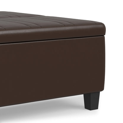 Chocolate Brown Vegan Leather | Ellis Coffee Table Storage Ottoman