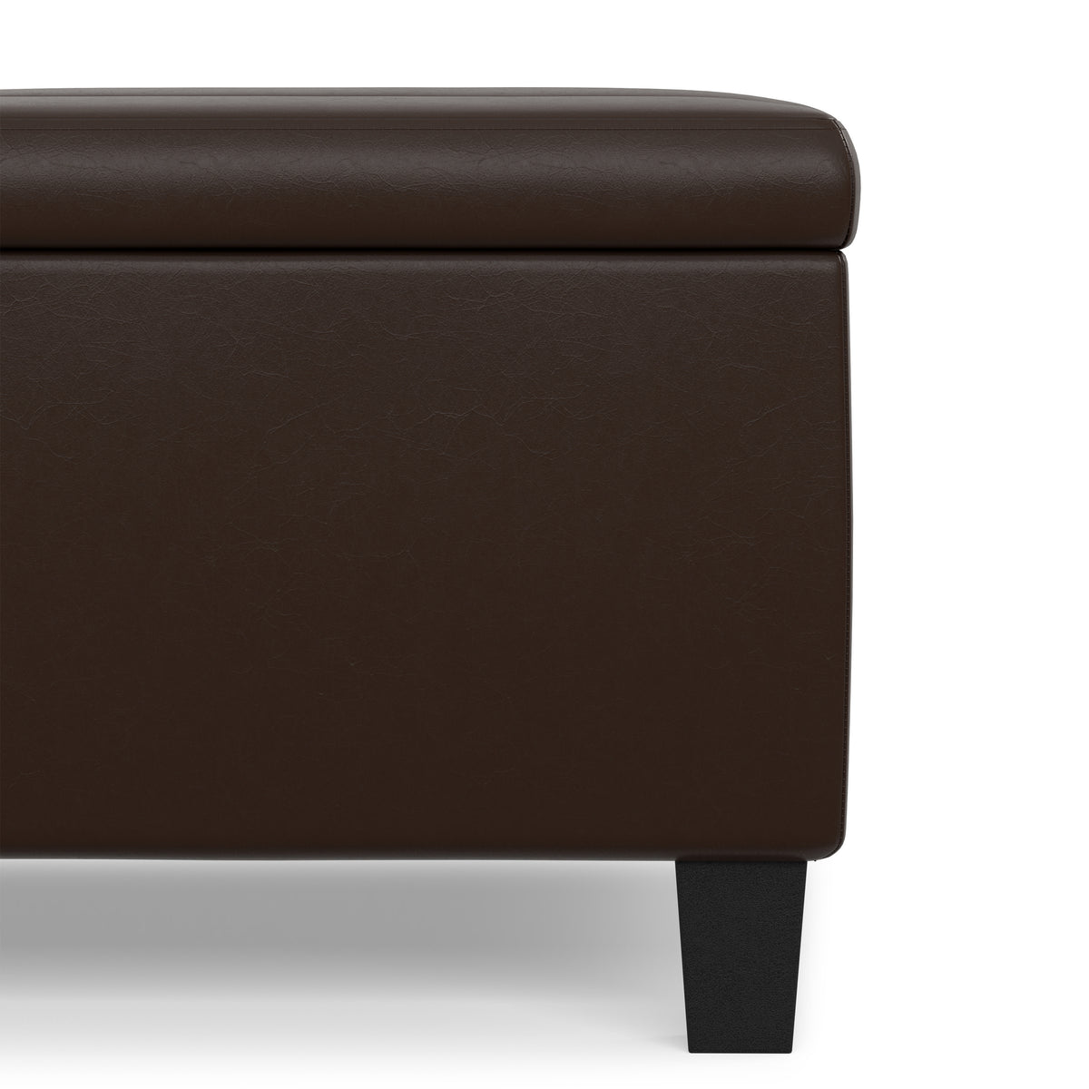 Chocolate Brown Vegan Leather | Ellis Coffee Table Storage Ottoman
