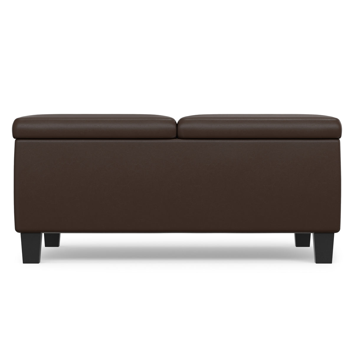 Chocolate Brown Vegan Leather | Ellis Coffee Table Storage Ottoman