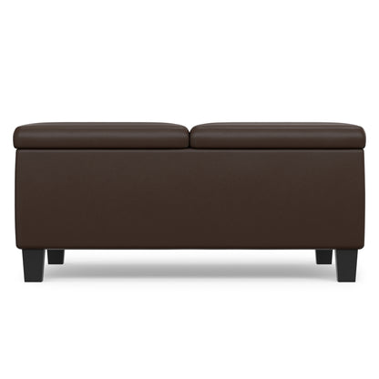 Chocolate Brown Vegan Leather | Ellis Coffee Table Storage Ottoman