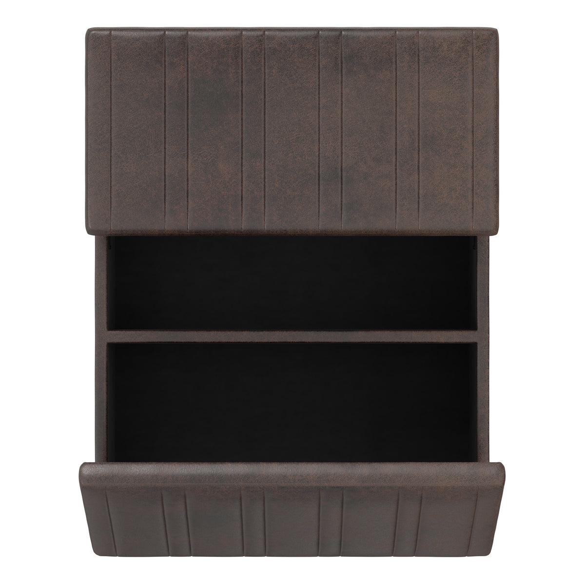 Distressed Brown Distressed Vegan Leather | Ellis Table Ottoman in Distressed Vegan Leather