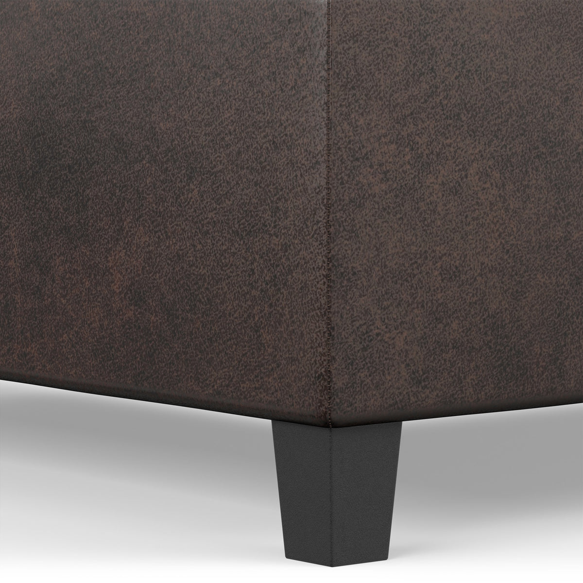 Distressed Brown Distressed Vegan Leather | Ellis Table Ottoman in Distressed Vegan Leather