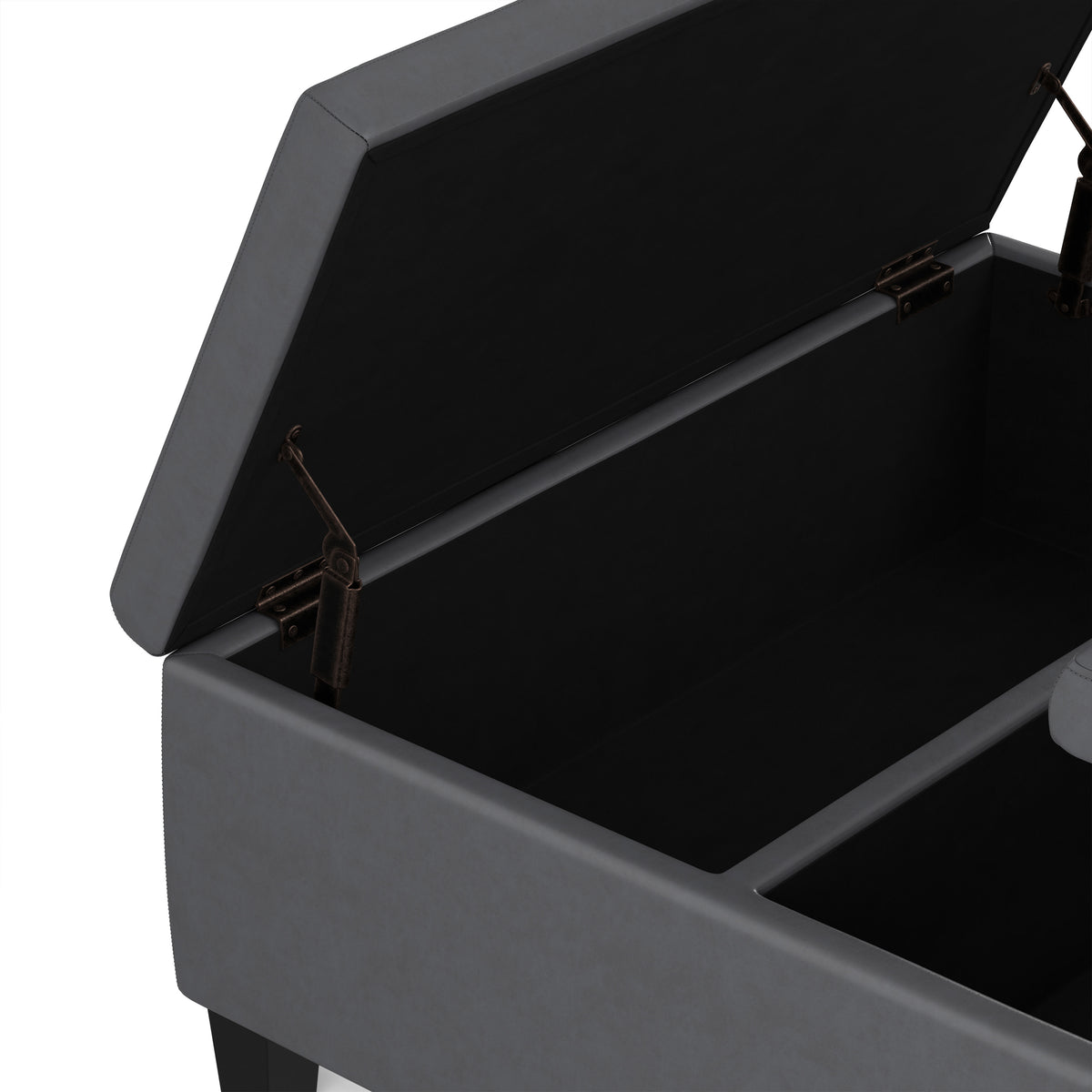 Stone Grey Vegan Leather | Ellis Coffee Table Storage Ottoman
