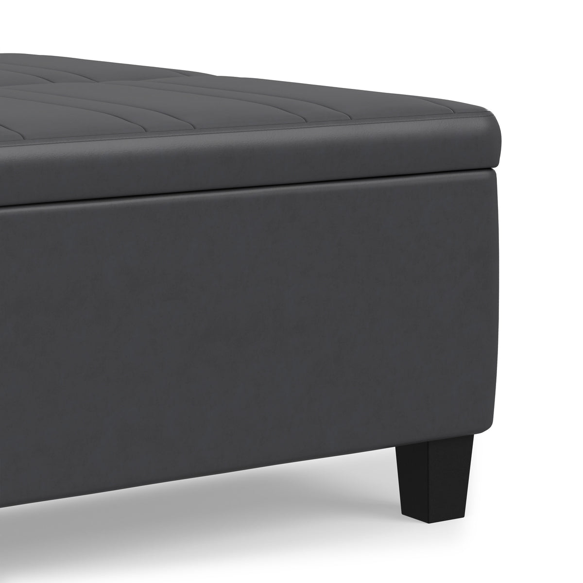 Stone Grey Vegan Leather | Ellis Coffee Table Storage Ottoman